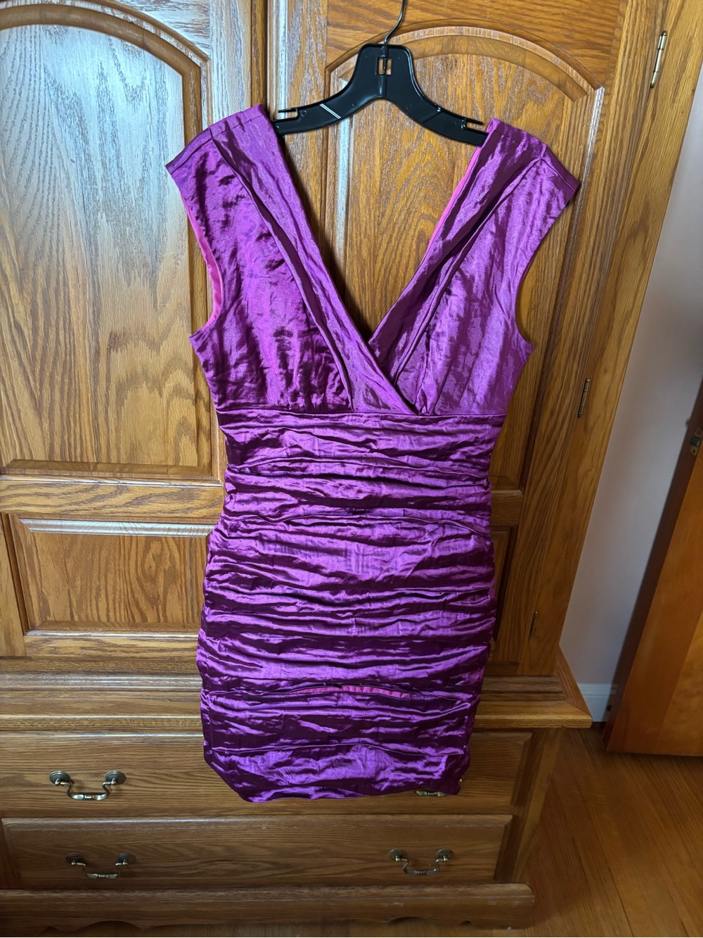 Nicole Miller Purple Metallic Cocktail Dress Size 8
